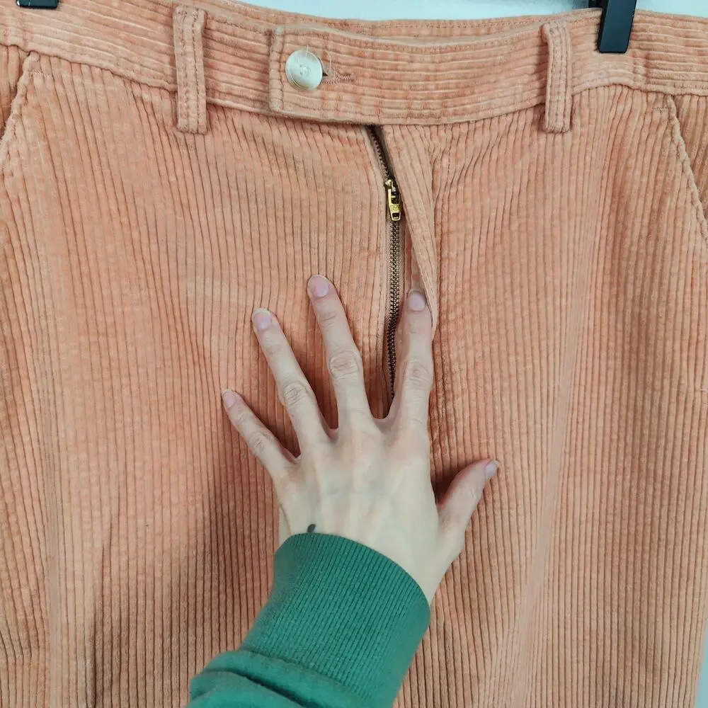 Levi's Math Club Flare Corduroy Trouser Pants Womens 30 Light Orange Wide Leg - Picture 3 of 10